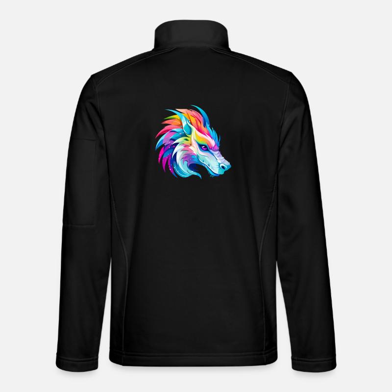 Rainbow Dragon Head - Unisex Softshell Jacket - black