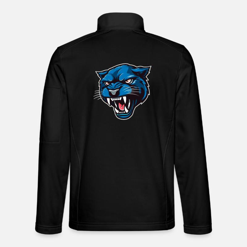 Tête de panthère Bleu - Veste en tissu softshell Unisexe - noir