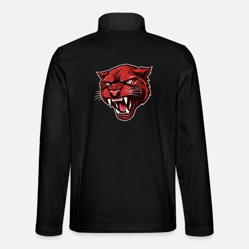 Tête de panthère rouge - Veste en tissu softshell Unisexe - noir