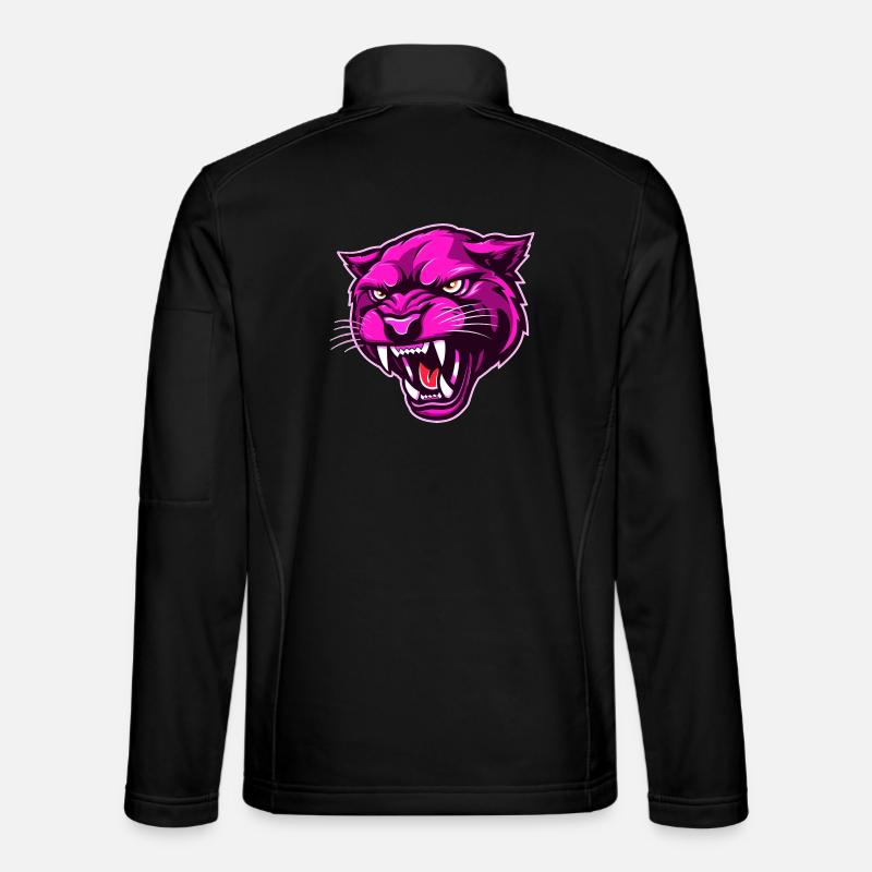 Panther Head Pink - Unisex Softshell Jacket - black