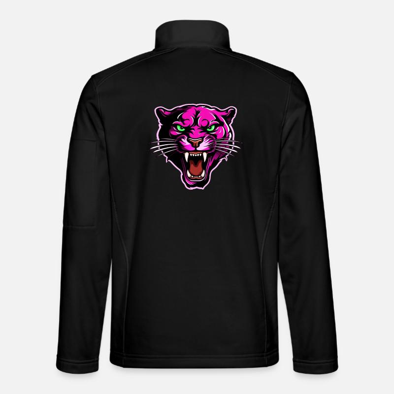 Panther Head Pink - Unisex Softshell Jacket - black