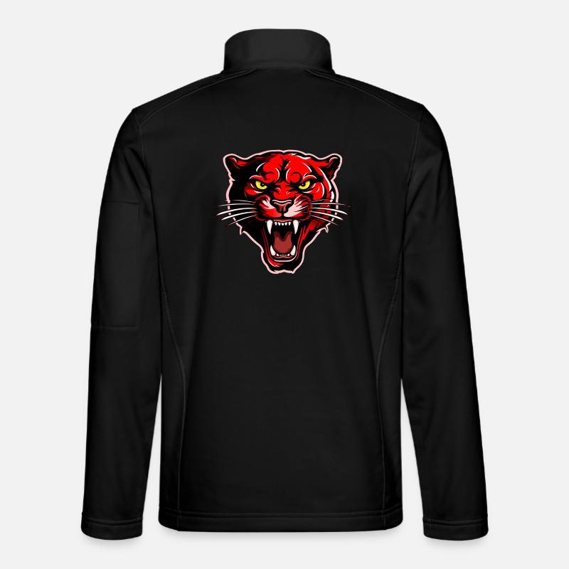 Panther Kopf Rot - Unisex Softshelljacke - Schwarz