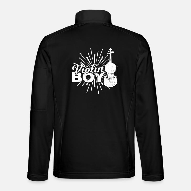 Junge der Geige spielt - Unisex Softshelljacke - Schwarz