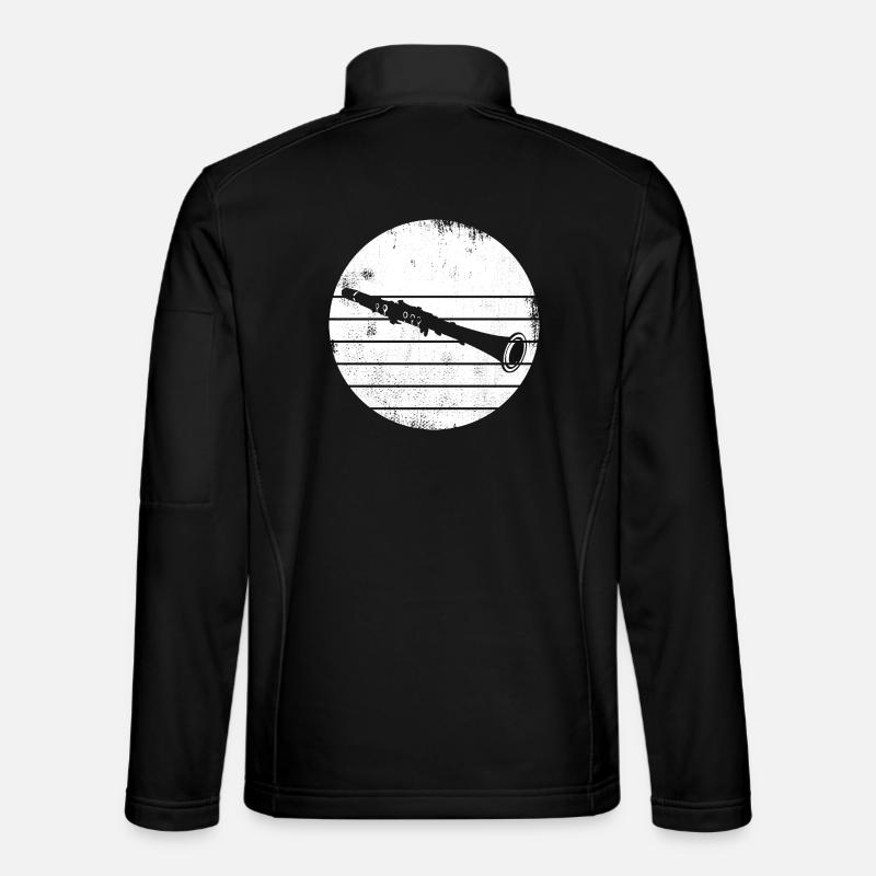 Klarinette Skizze - Unisex Softshelljacke - Schwarz
