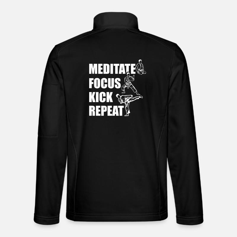 Méditer, se concentrer, donner des coups de pied Veste en tissu softshell Unisexe