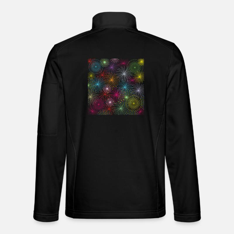 Couleurs des feux d’artifice Kaléidoscope Veste en tissu softshell Unisexe