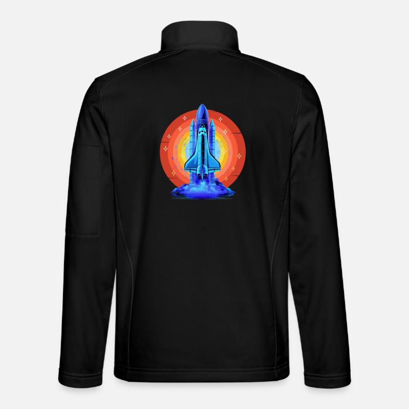 BLUE SPACE SHUTTLE RETRO VINTAGE Unisex Softshell Jacket