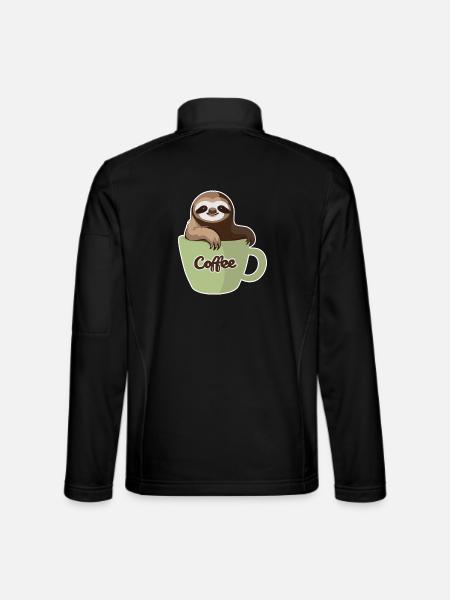 Sloth in a coffee cup - Unisex Softshell Jacket - black
