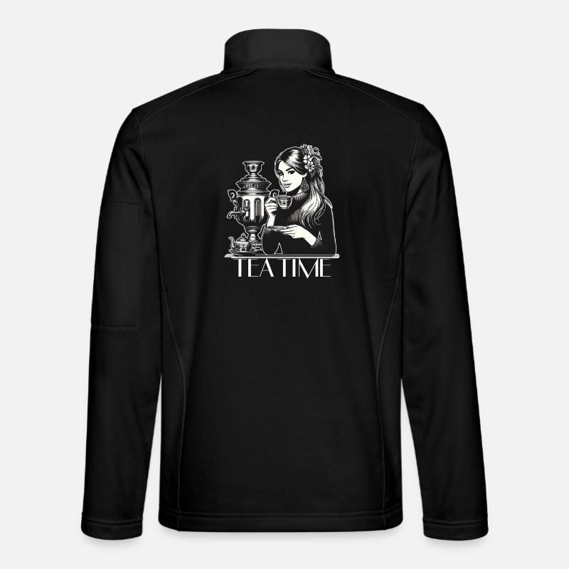 Samowar Teezeit Frau Geschenk - Unisex Softshelljacke - Schwarz