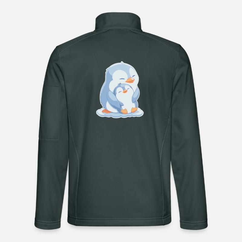 Pinguin Mama und Baby Muttertag Unisex Softshelljacke