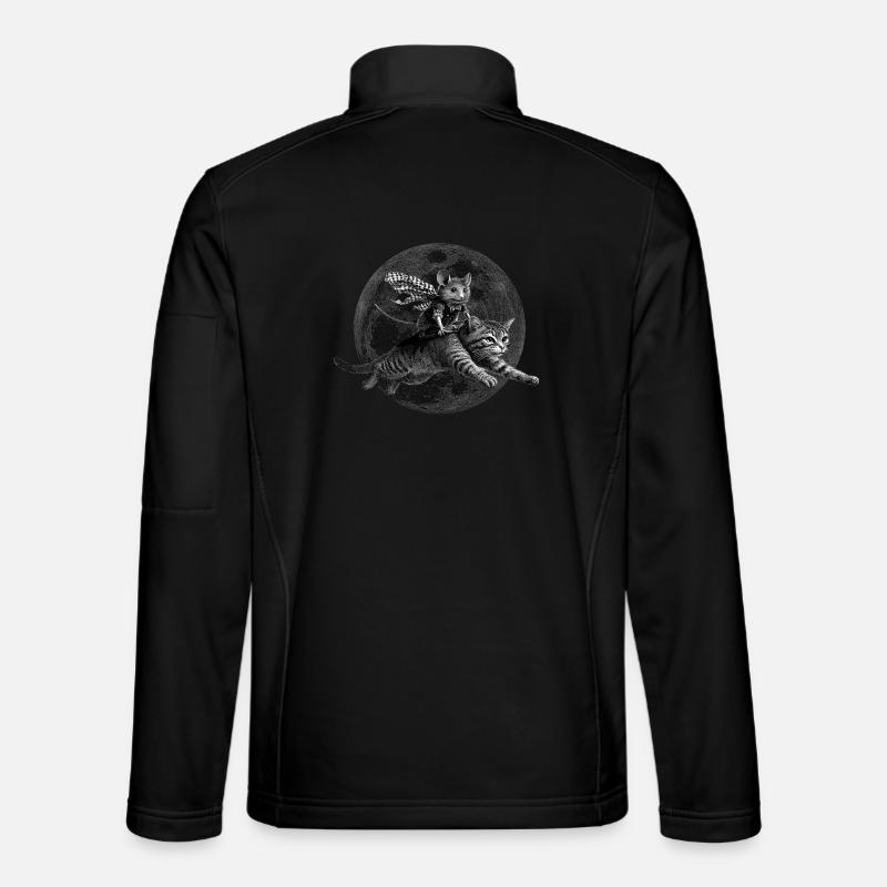True Moon Love - La souris vole avec un chat Veste en tissu softshell Unisexe