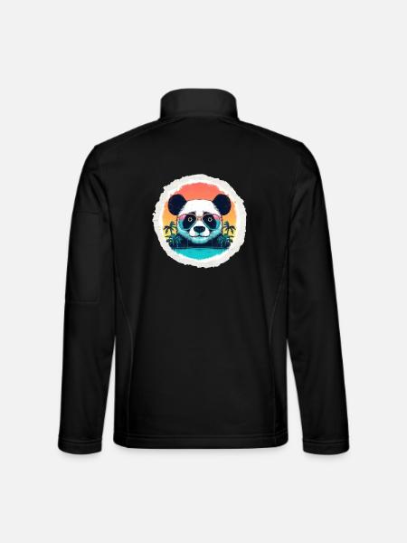 Bébé panda en vacances - Veste en tissu softshell Unisexe - noir