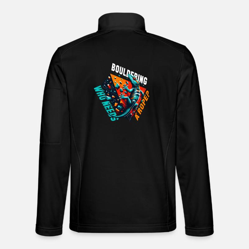 Bouldering Gecko Rope? Gift - Unisex Softshell Jacket - black