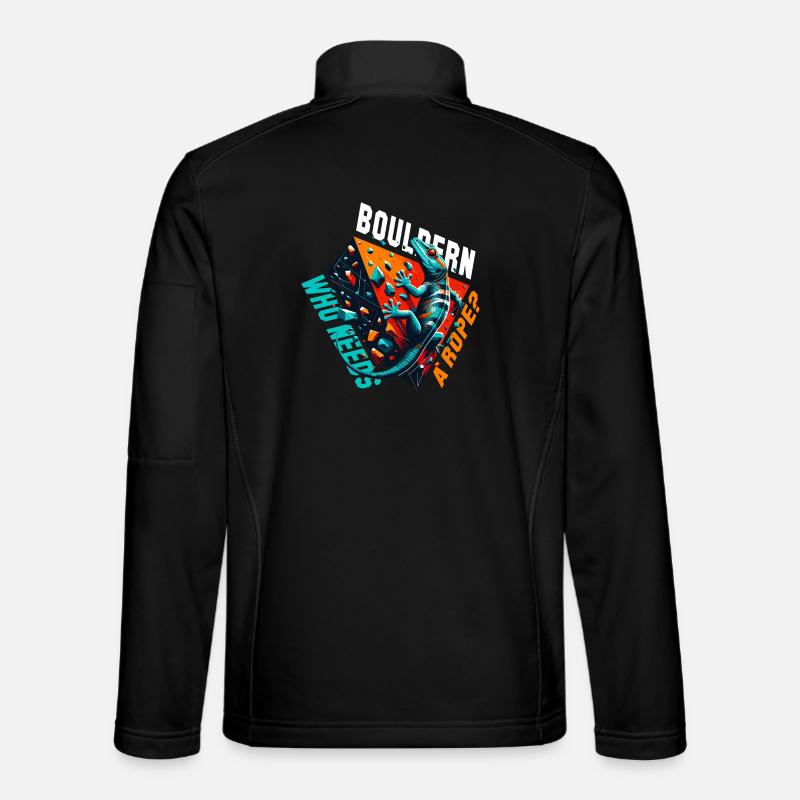 Bouldern Gecko Seil? Geschenk - Unisex Softshelljacke - Schwarz