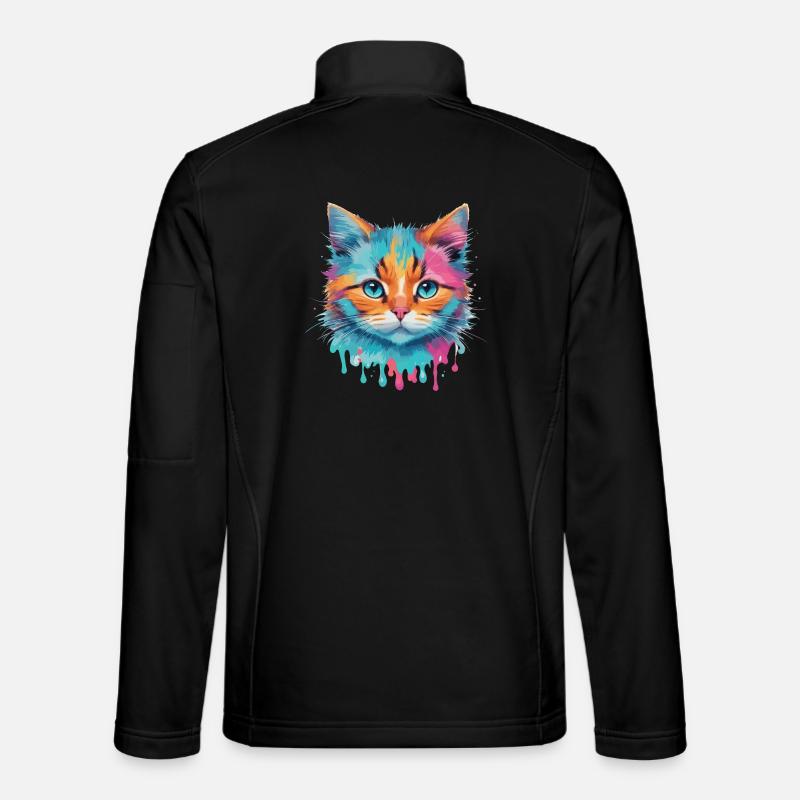 Niedliche Katze - Unisex Softshelljacke - Schwarz