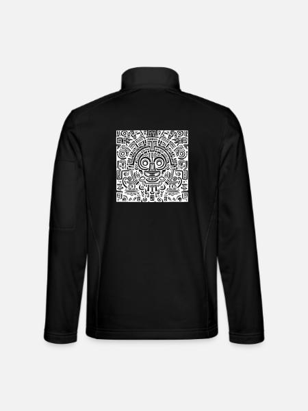 Inca, Aztèque, Motif Maya, Oeuvre d’art - Veste en tissu softshell Unisexe - noir - Dos