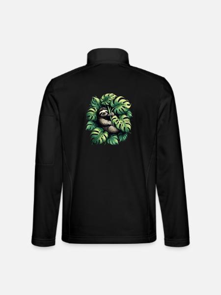 Monstera deliciosa sloth gift - Unisex Softshell Jacket - black