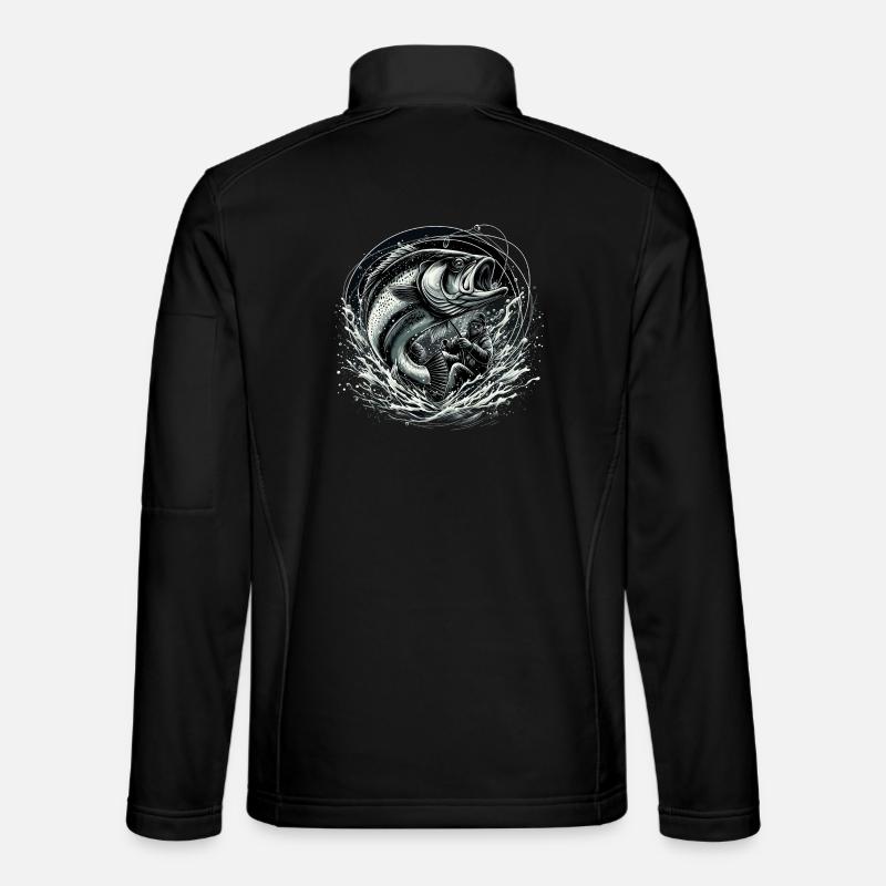 Pêcheur pêcheur dynamique cadeau - Veste en tissu softshell Unisexe - noir