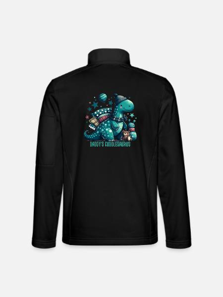 Câlin de papa câlin dinosaure cadeau - Veste en tissu softshell Unisexe - noir - Dos
