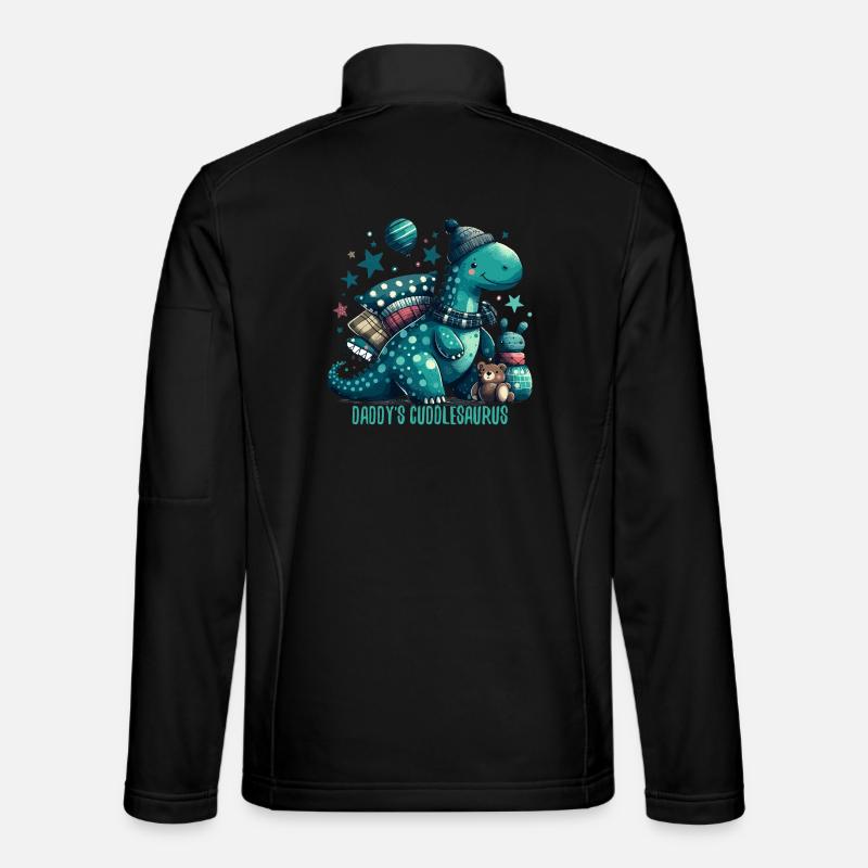 Daddy’s Cuddlesaurus Kuschel-Dinosaurier Geschenk - Unisex Softshelljacke - Schwarz