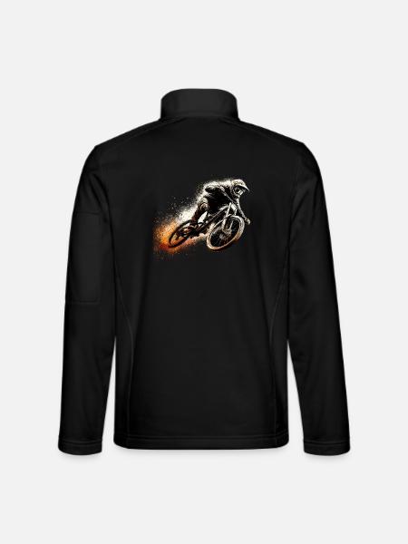 MTB Mountainbiking Mountainbiken Geschenk - Unisex Softshelljacke - Schwarz