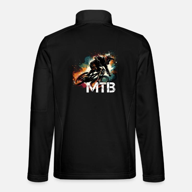 MTB Mountainbiking Mountainbiken Geschenk - Unisex Softshelljacke - Schwarz