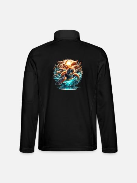 Schildkröten Welt Wunder Schildkröte Geschenk - Unisex Softshelljacke - Schwarz - Hinten