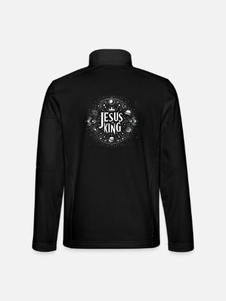 Jesus is King Circle Design - Unisex Softshell Jacket - black