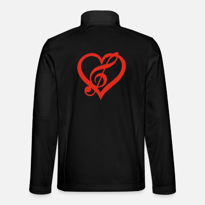 Musik im Herzen (Rot) - Unisex Softshelljacke - Schwarz