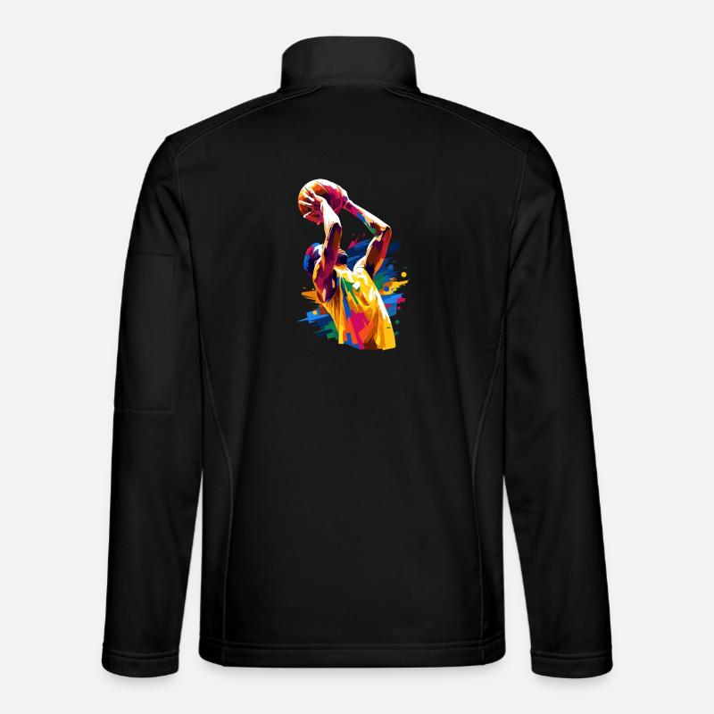Mann, der Basketball spielt - Unisex Softshelljacke - Schwarz