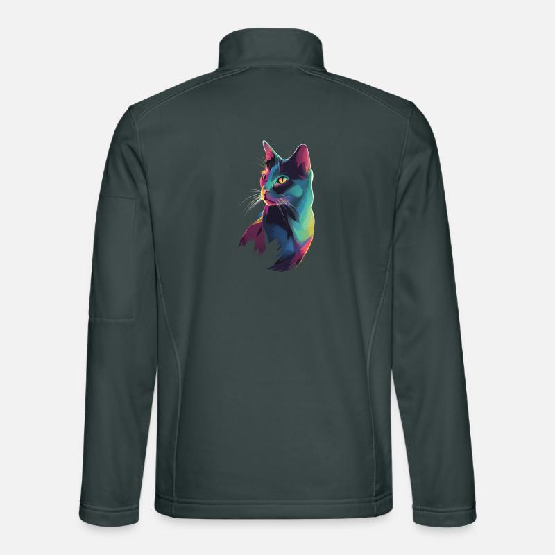 Stylized Cat Illustration Unisex Softshell Jacket