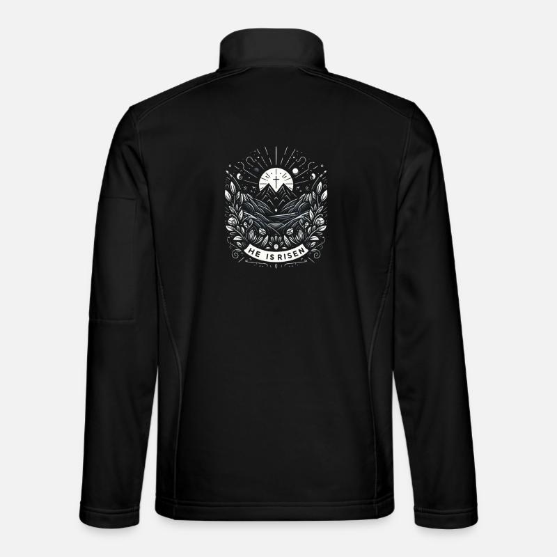 Ostern Berglandschaft Linienstil - Unisex Softshelljacke - Schwarz