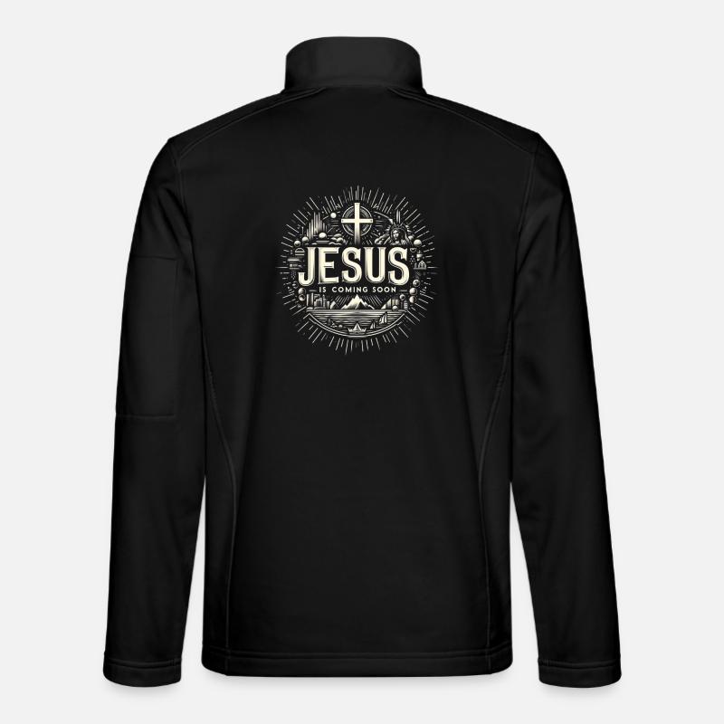 Jesus kommt bald Strahlenkranz - Unisex Softshelljacke - Schwarz
