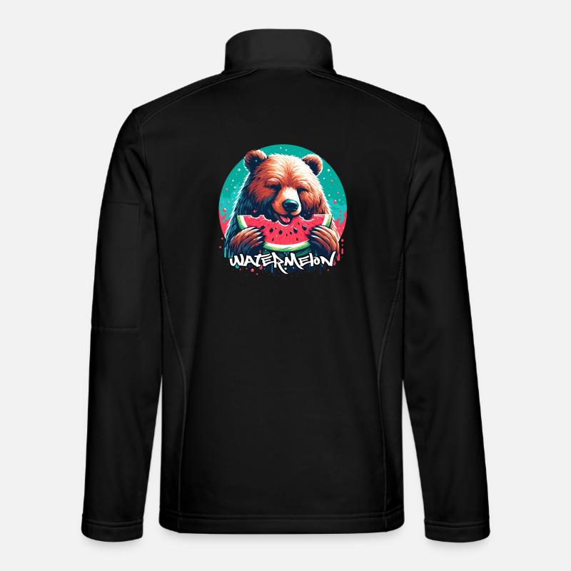 Pastèque ours cadeau délicieux - Veste en tissu softshell Unisexe - noir