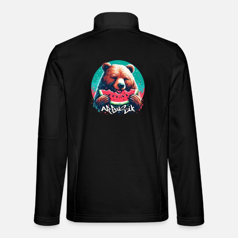 Pastèque Arbusik ours cadeau délicieux - Veste en tissu softshell Unisexe - noir