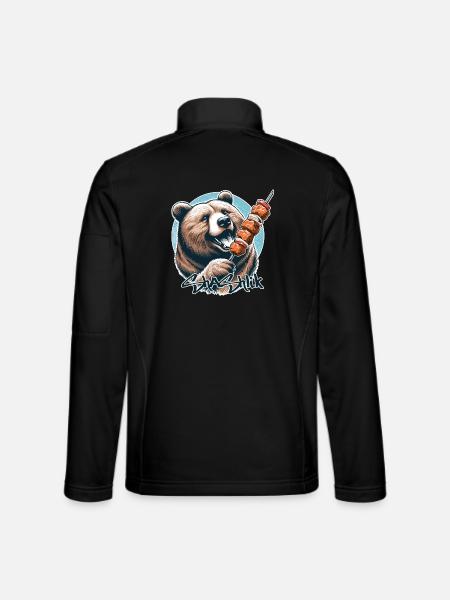 Shashlik Meat Skewer Bear Gift - Unisex Softshell Jacket - black