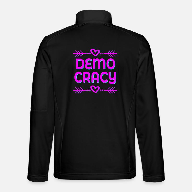 DEMOKRATIE, FREIHEIT, INKLUSION - Unisex Softshelljacke - Schwarz