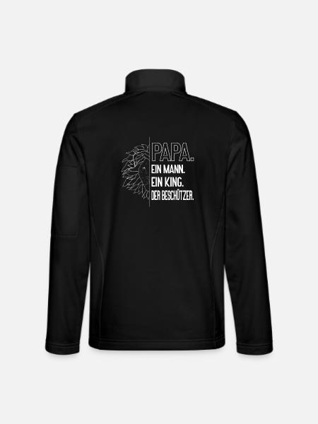 Papa – Le Protecteur | Conception de père fort - Veste en tissu softshell Unisexe - noir - Dos