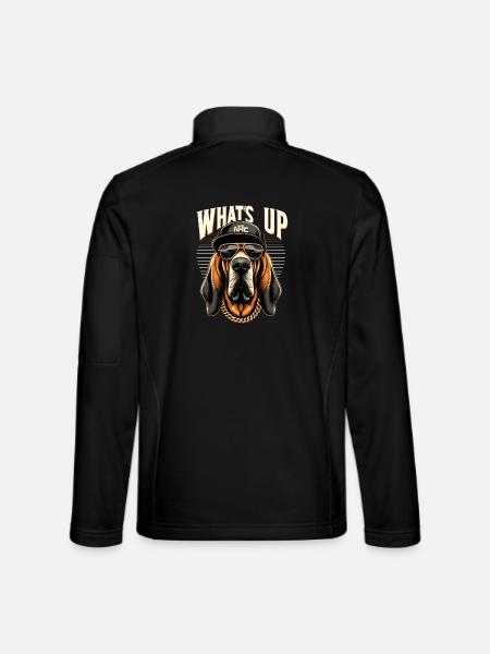 Bloodhound What's Up Gangsta Dog Gift - Unisex Softshell Jacket - black - Back