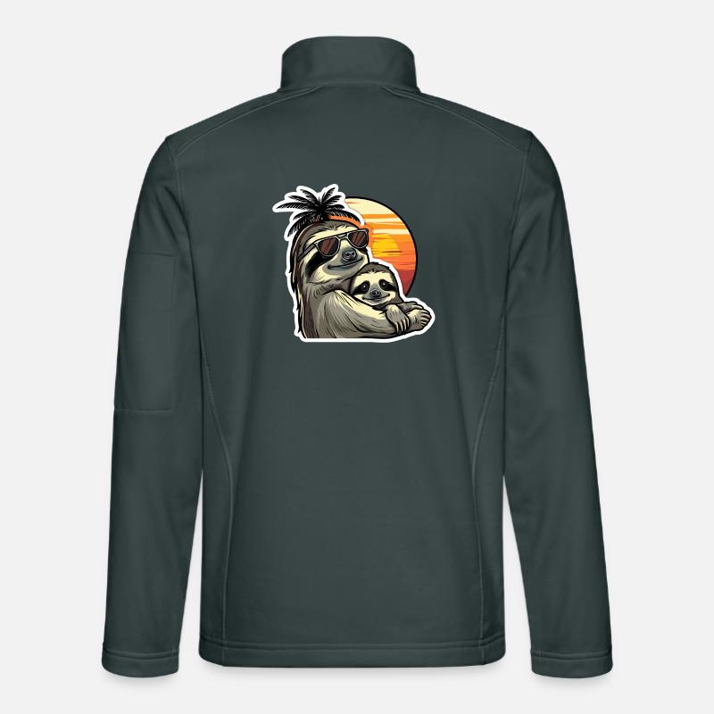 Sloth Dad Son Sloths Fathers Lazy Sleeping Unisex Softshell Jacket
