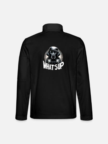 Black Labrador Gangster What's Up Gift - Unisex Softshell Jacket - black - Back