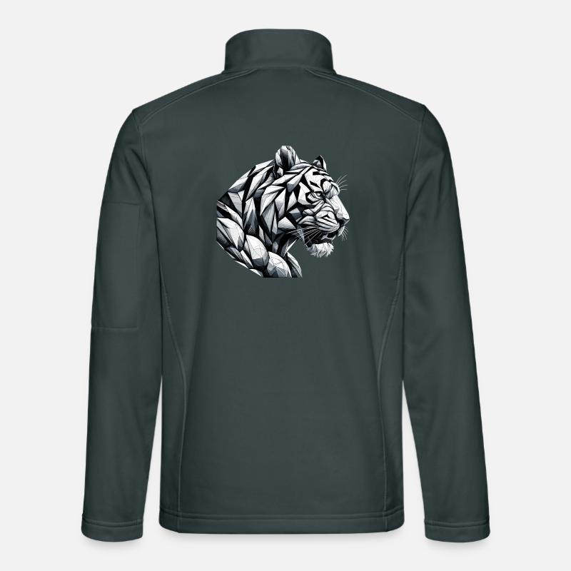 Tiger Head Geometric Geometry Gift Unisex Softshell Jacket