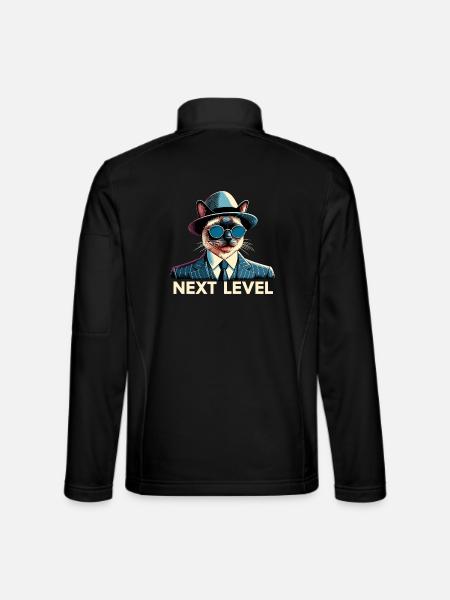 Chat siamois Chat siamois Cadeau de costume de niveau supérieur - Veste en tissu softshell Unisexe - noir - Dos