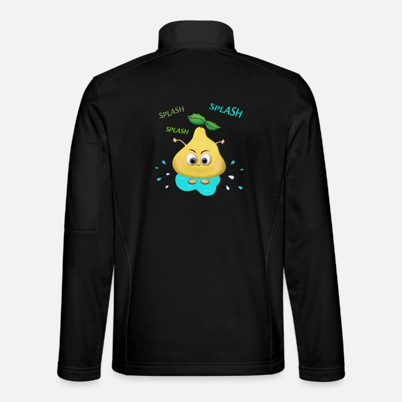 Lustige gelbe Birne - Unisex Softshelljacke - Schwarz