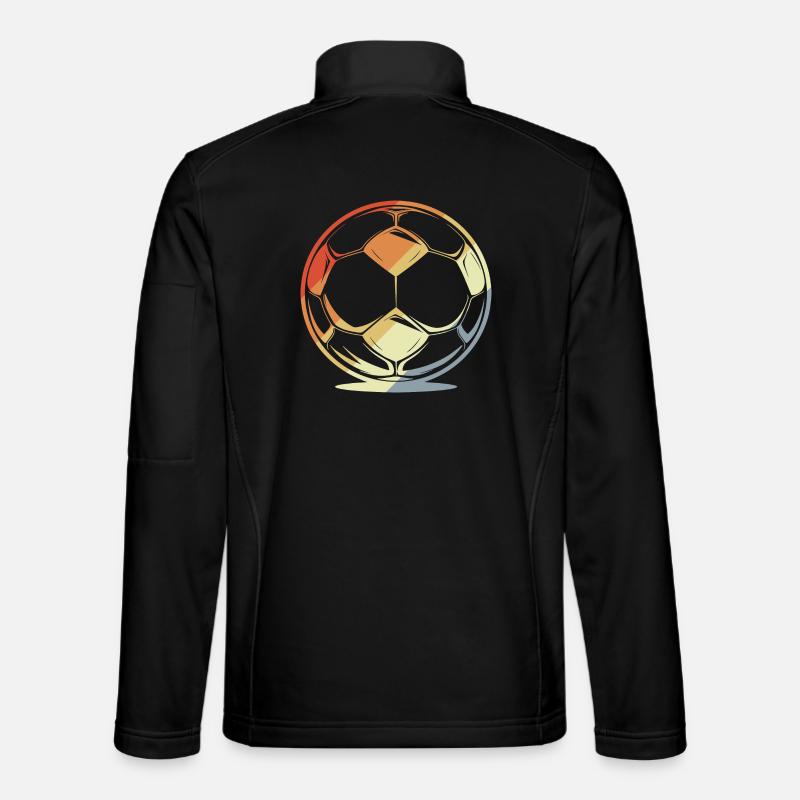 Football dans un style rétro - Veste en tissu softshell Unisexe - noir