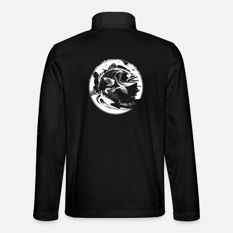 Graphique de poisson - Veste en tissu softshell Unisexe - noir