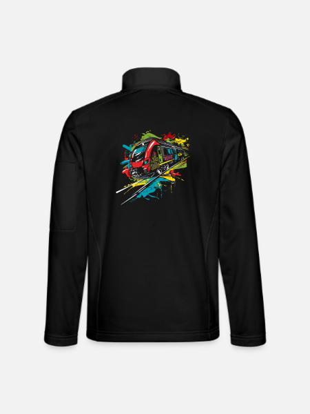 Graffiti Eisenbahn - Unisex Softshelljacke - Schwarz - Hinten