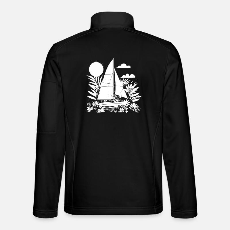 Segeln Comic Look - Unisex Softshelljacke - Schwarz