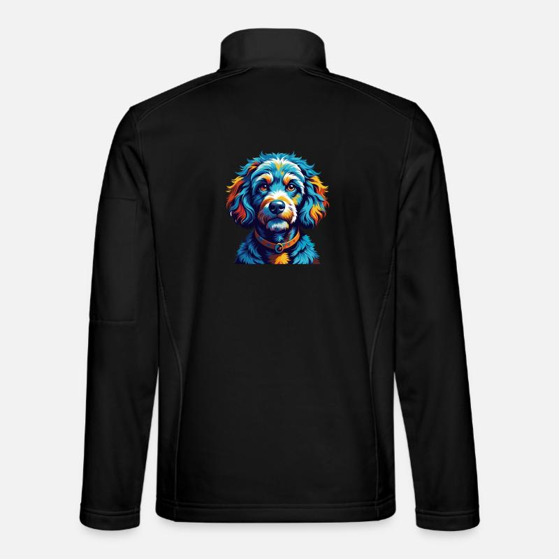 Pudel Hunderasse Bunt Karikatur Kawaii - Unisex Softshelljacke - Schwarz