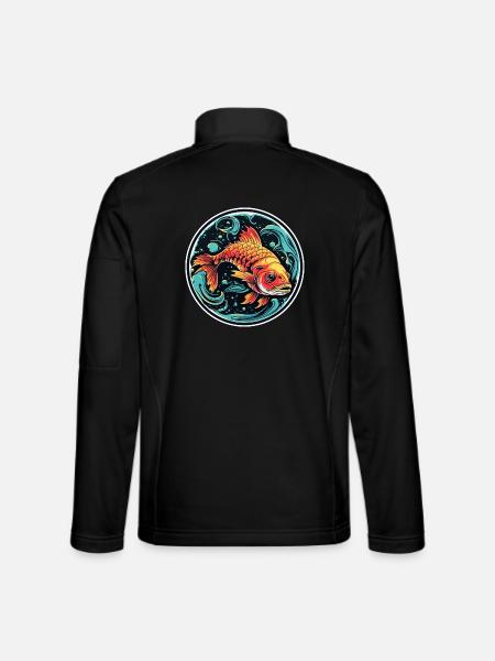 Fish Illustration - Unisex Softshell Jacket - black